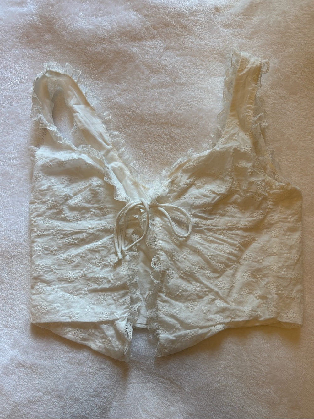Princess Polly Cream Lace-Trim Cami